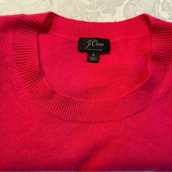 j crew 100% cashmere crew neck sweater coral pink color women size small - Picture 7 of 9